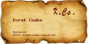 Kurek Csaba névjegykártya