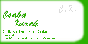 csaba kurek business card